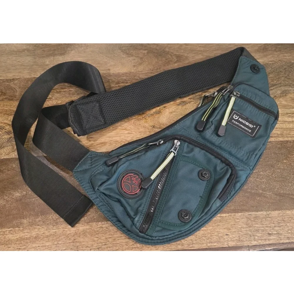 NICGID Sling Bag Chest Shoulder Backpack Crossbody Bags Casual Dark Green Teal